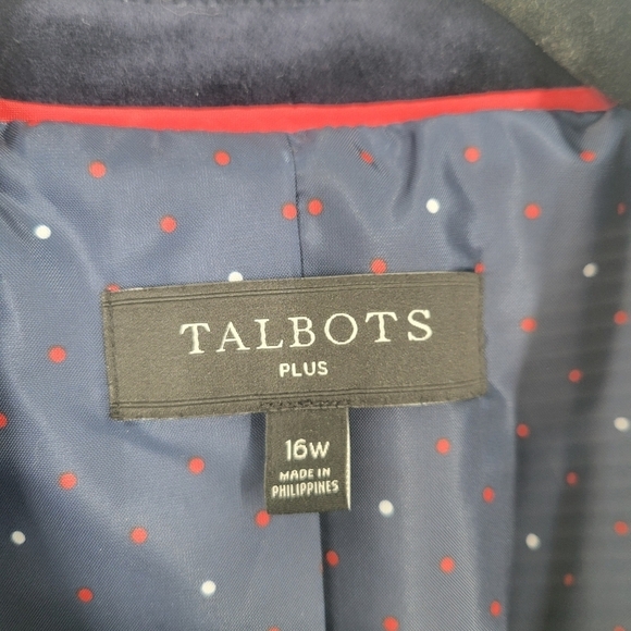 TALBOTS  Mistletoe Plaid Shetland Wool Blazer Jacket Size 16 - Picture 3 of 6